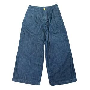 Maeve by Anthropologie high rise cropped pleated Women denim Blue Size 28